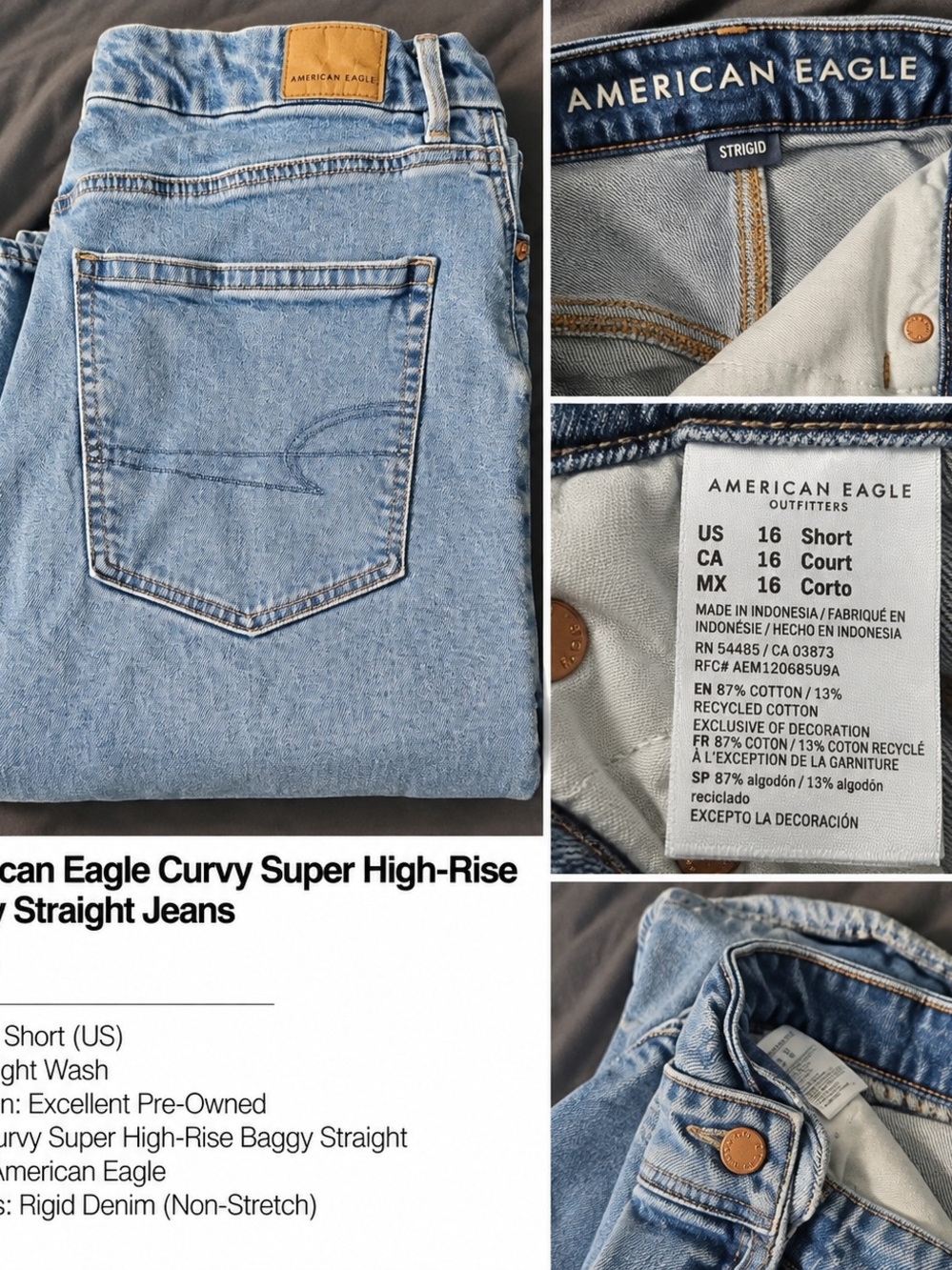 American Eagle Light Wash High-Rise Straight Jeans